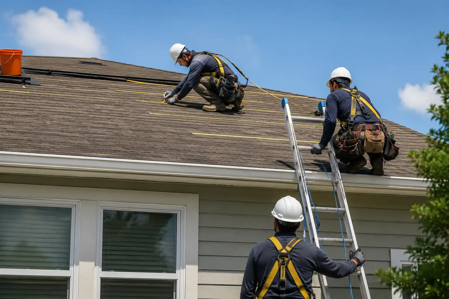Sunrise Solar crew installing panels on a residential roof