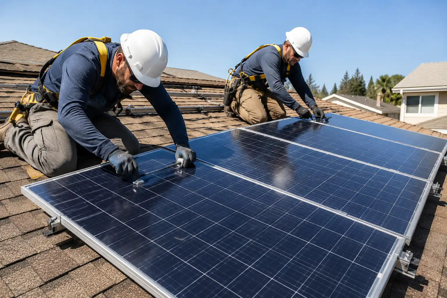 Residential solar inverter installed beside a home